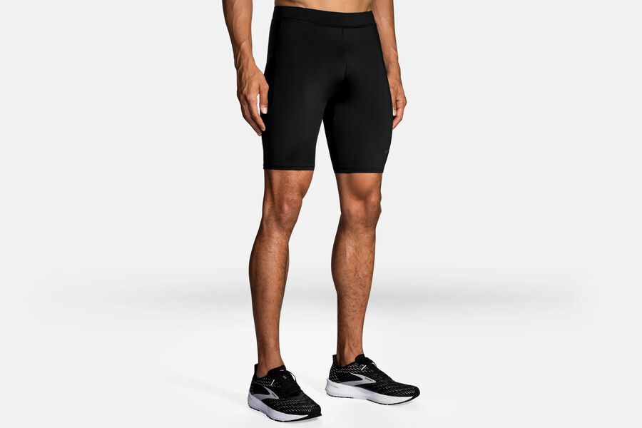 Mens Brooks Source 9" Tight Bottoms Black | Clothing 6728-APEJN